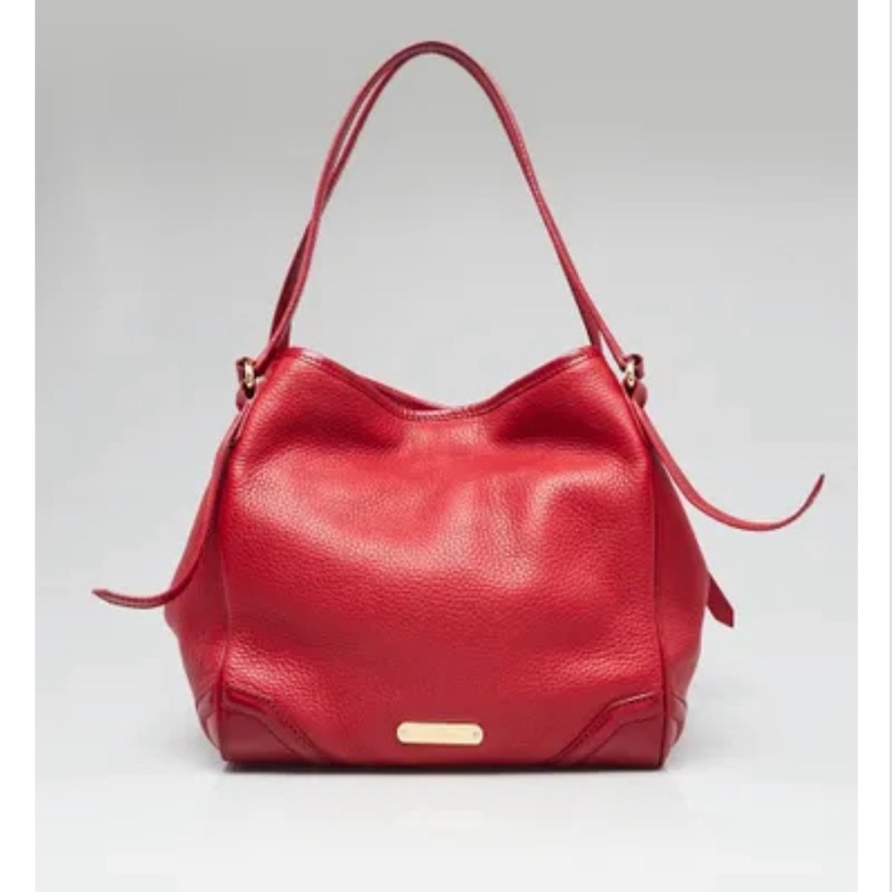 Burberry - Red Pebbled Leather Shoulder Bag (Canterbury) - Picture 6 of 6